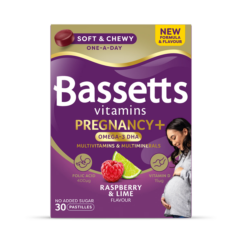 Bassetts pregnancy multivitamin gummies raspberry lime 30 count - British product