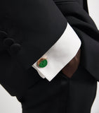 Tateossian rose gold and green garnet cufflinks - British product
