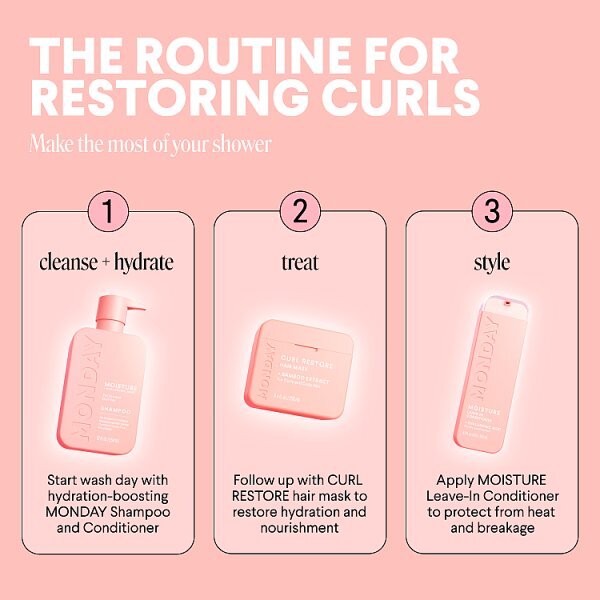 Monday Haircare Hair Mask Curl Restore 250ml, imported from the UK