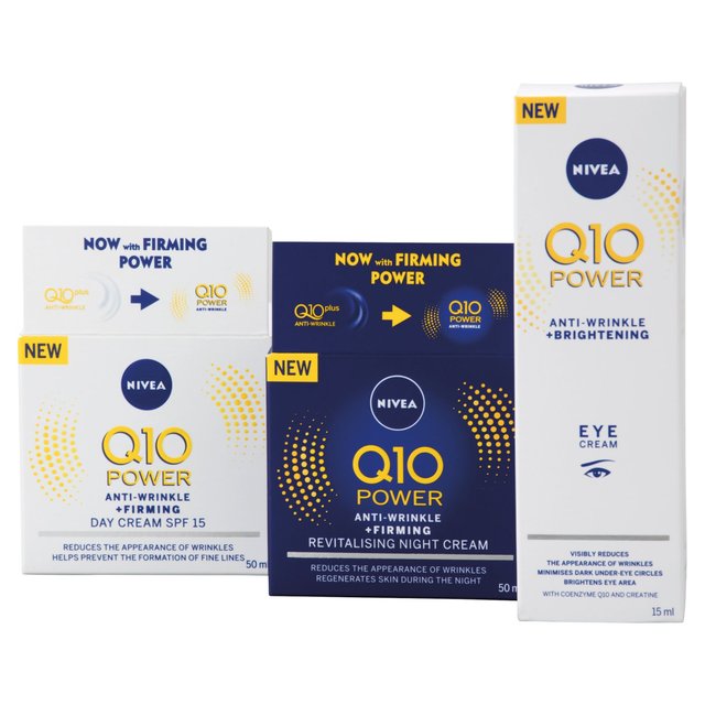 NIVEA Q10 Power Anti Wrinkle 3-Step Face Day Night & Eye Cream Gift Set