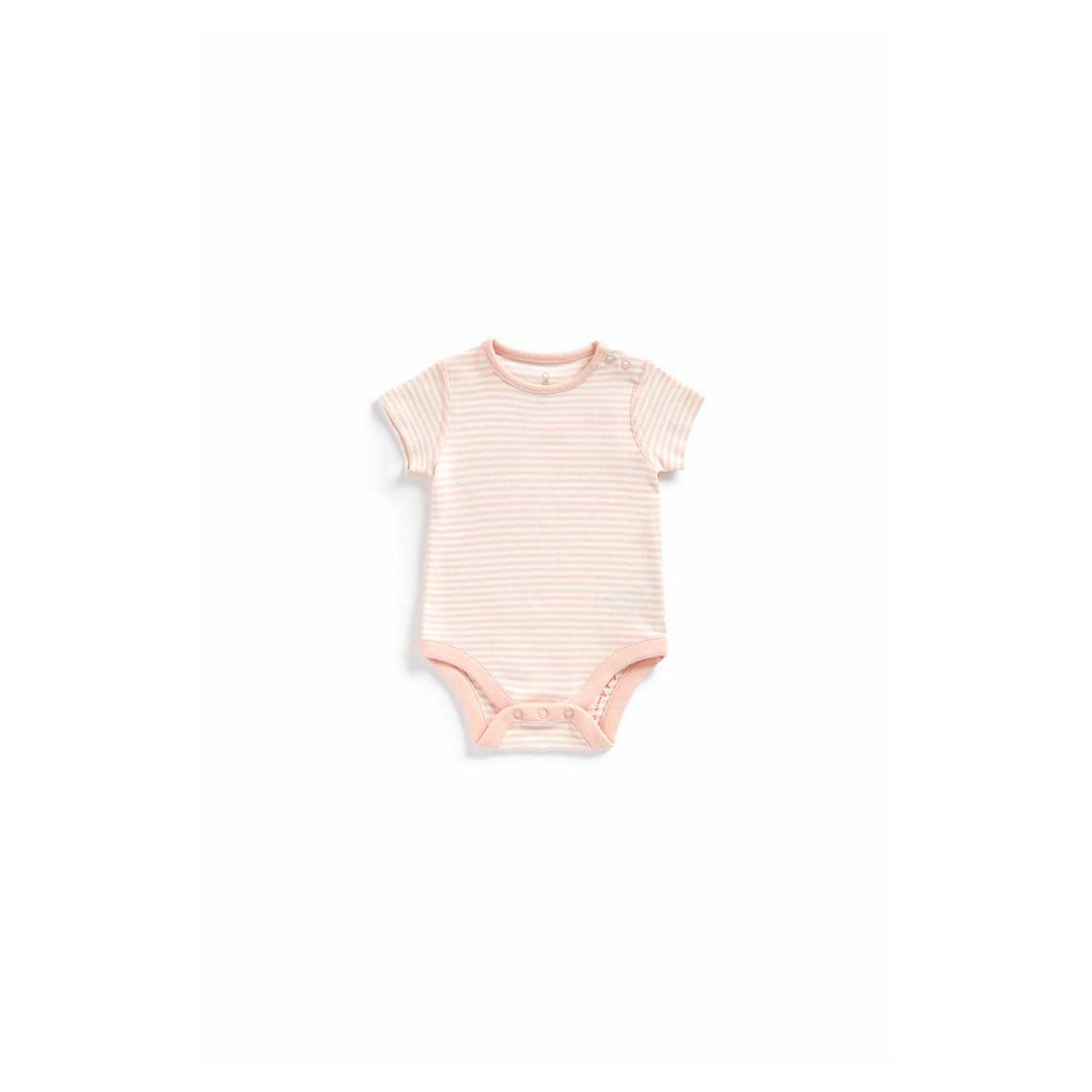 Pink Striped Organic Cotton Bodysuit GOODS Boots   