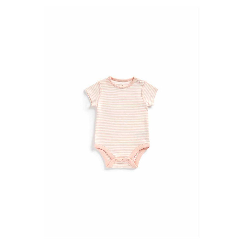 Pink Striped Organic Cotton Bodysuit