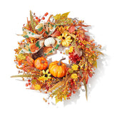 Livingandhome Halloween pumpkin maple leaf wreath 50cm (British brand)