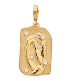 Azlee coin charm large yellow gold diamonds (British brand)