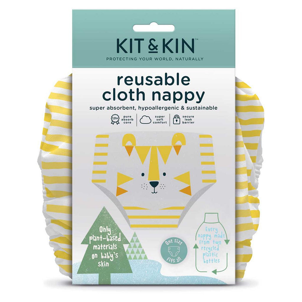 Kit & Kin Reusable Cloth Nappy (Tiger Design)