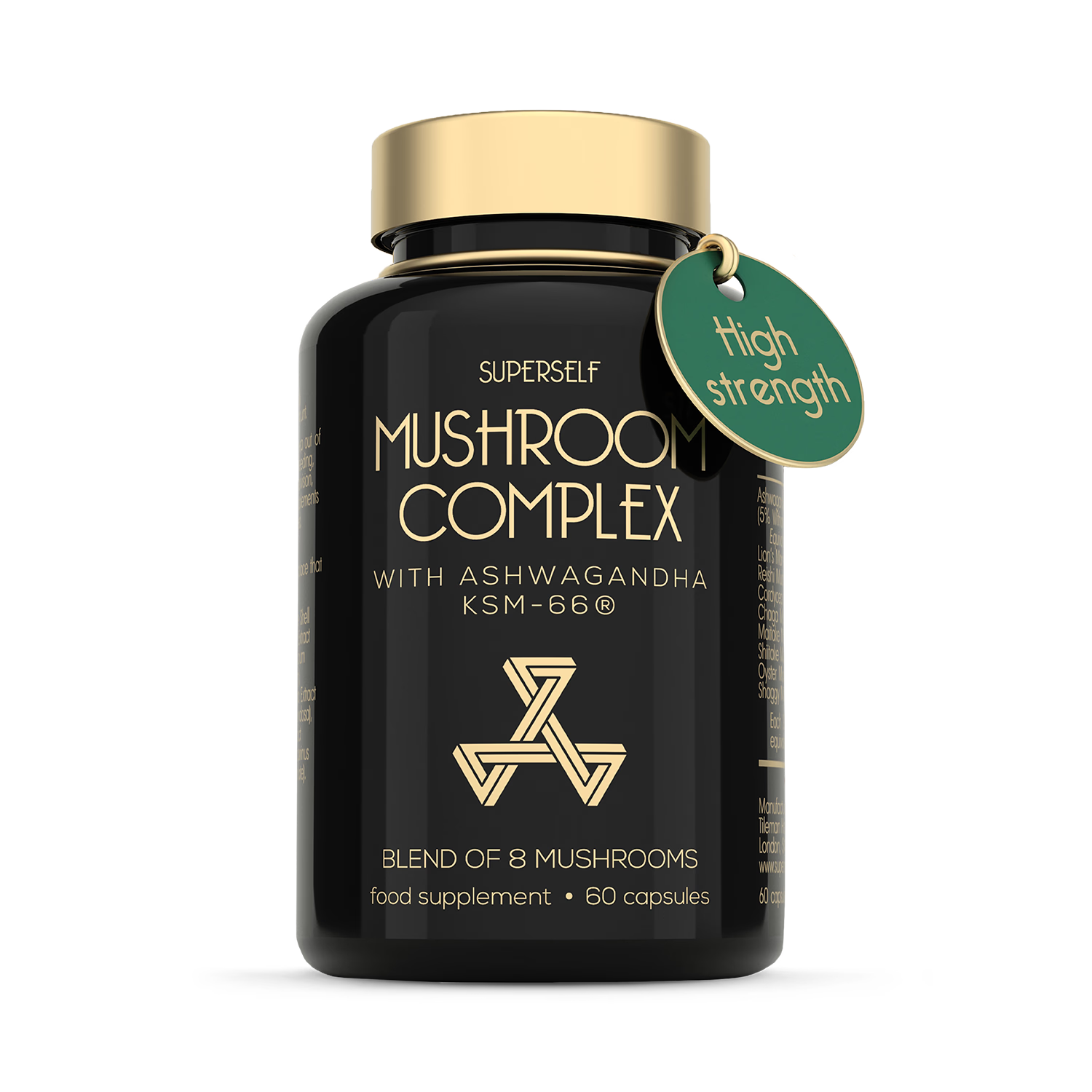 SuperSelf mushroom complex with ashwagandha KSM-66 60 capsules - British product