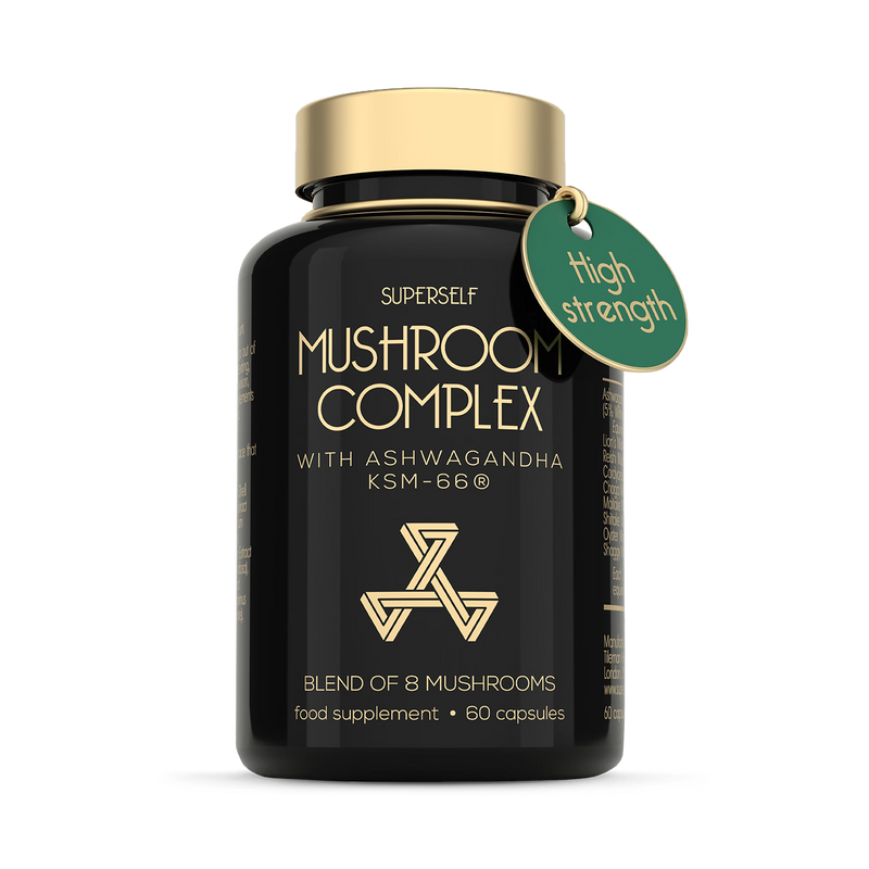 SuperSelf mushroom complex with ashwagandha KSM-66 60 capsules - British product