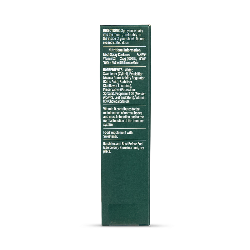 Holland & Barrett Vitamin D Spray Peppermint 15ml, imported from the UK