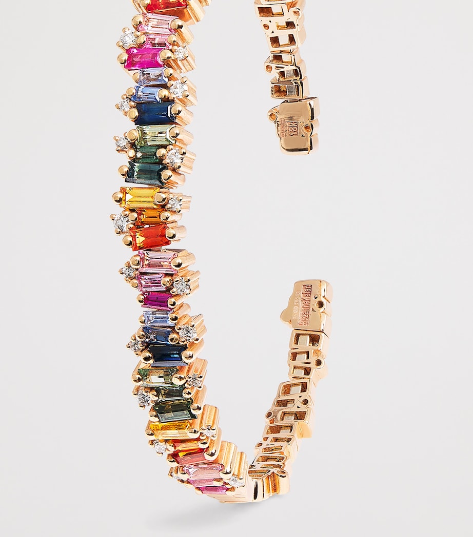 Suzanne Kalan Audrey rainbow sapphire diamond bangle - British product