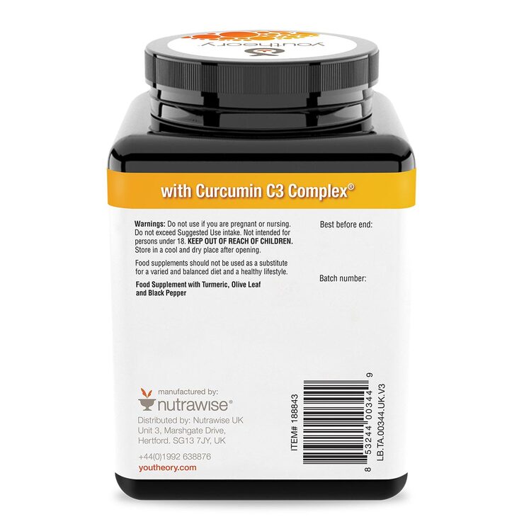 Youtheory Turmeric Advanced Formula tablets (British brand)