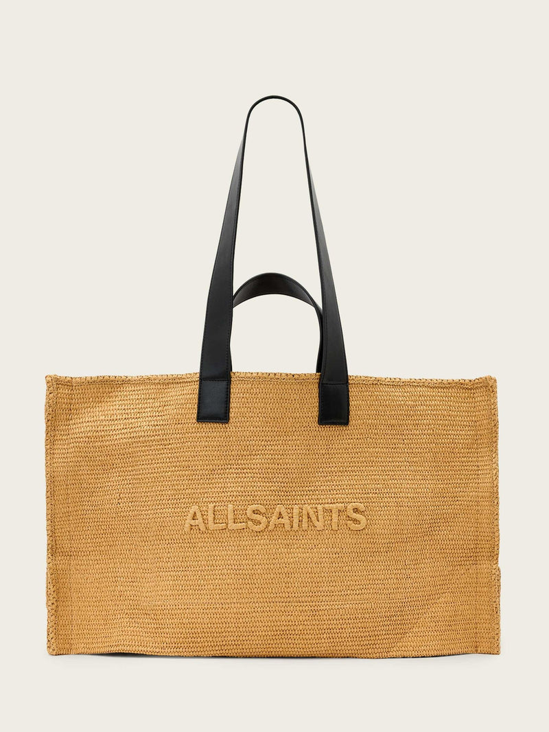 AllSaints Brown Lutece paper tote bag 34x59x17cm, imported from the UK
