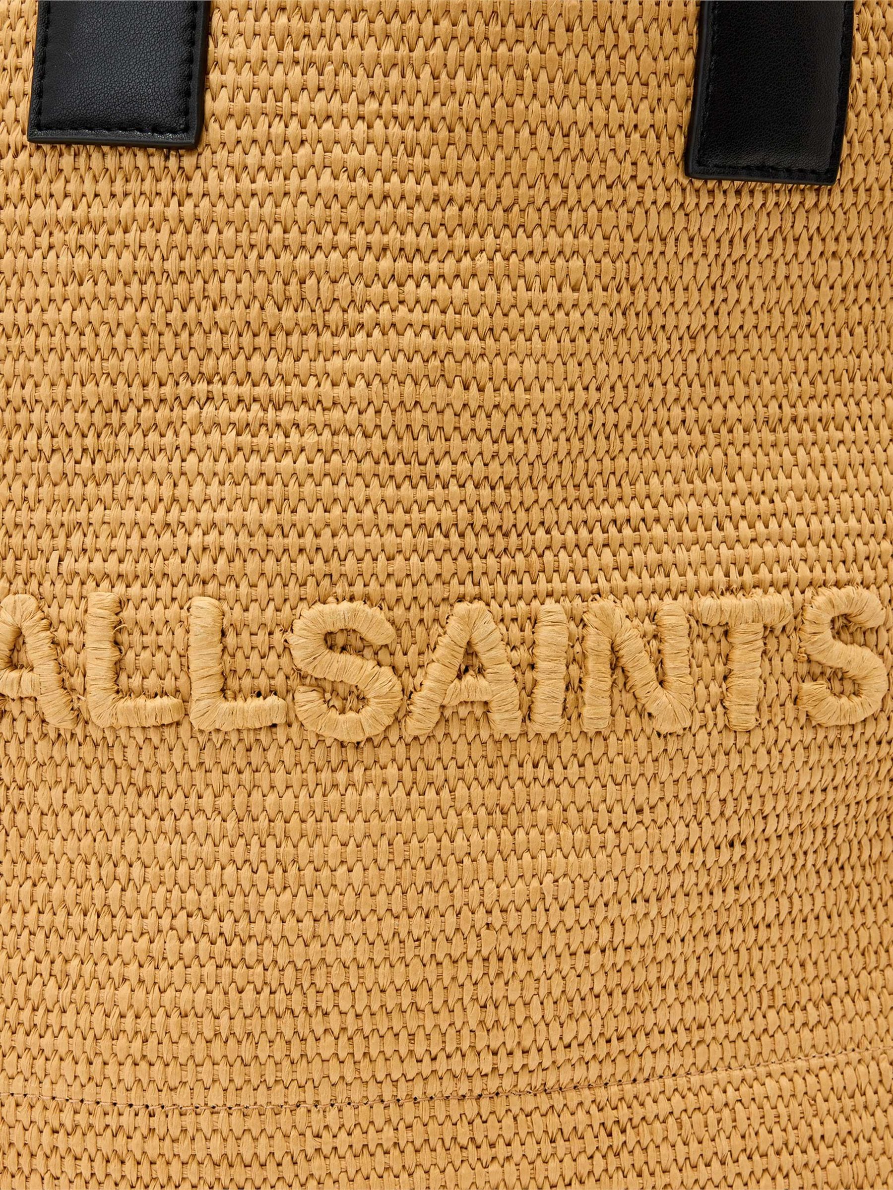 AllSaints Brown Lutece paper tote bag 34x59x17cm, imported from the UK