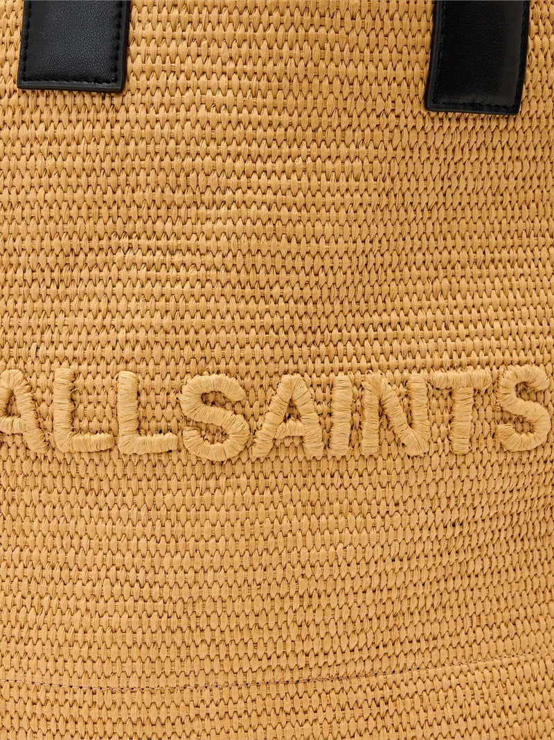 AllSaints Brown Lutece paper tote bag 34x59x17cm, imported from the UK
