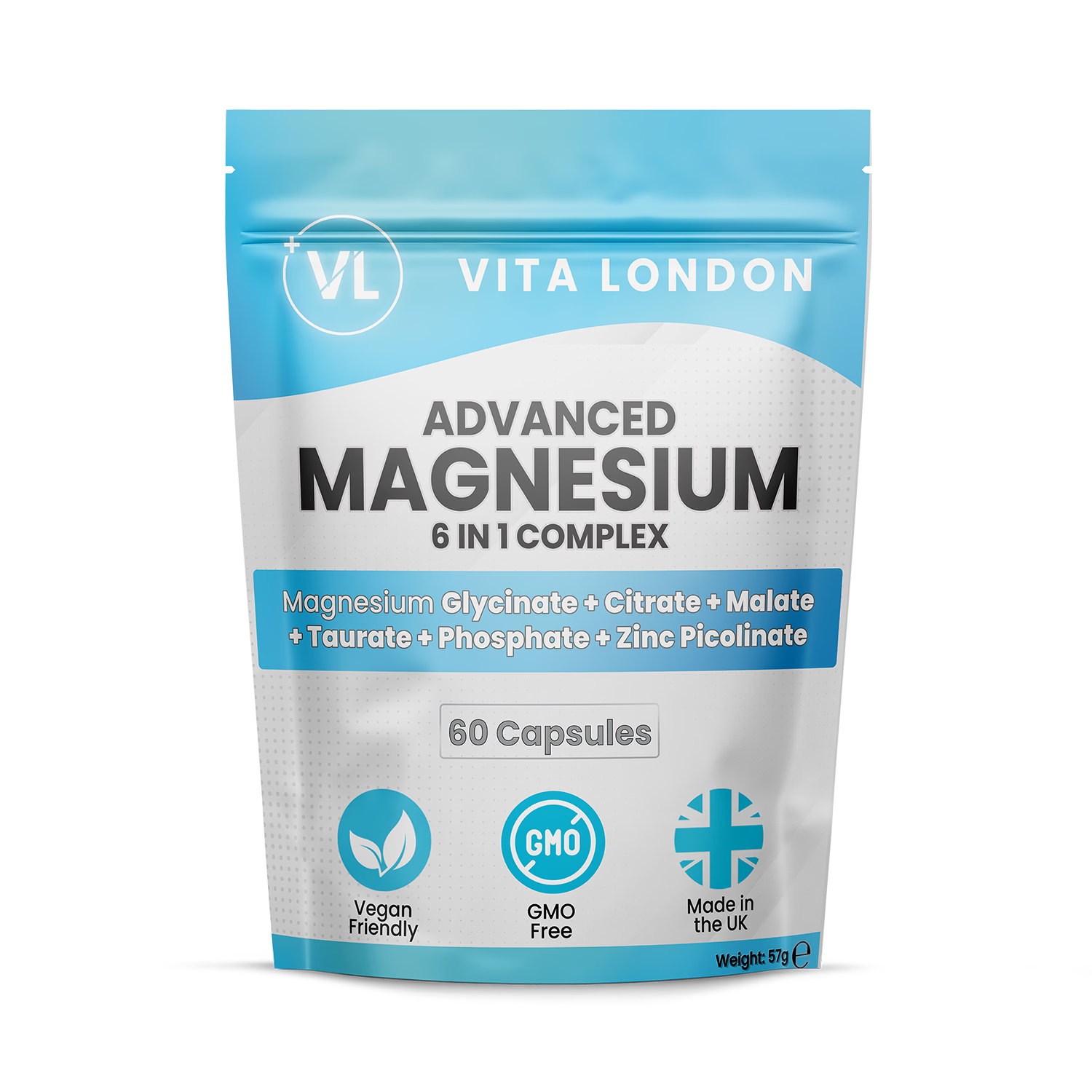 Magnesium 6 in 1 Complex 1500mg 60 capsules, UK version