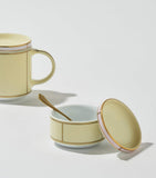 GINORI 1735 porcelain Colonna Diva Giallo lidded sugar pot 10cm, UK version