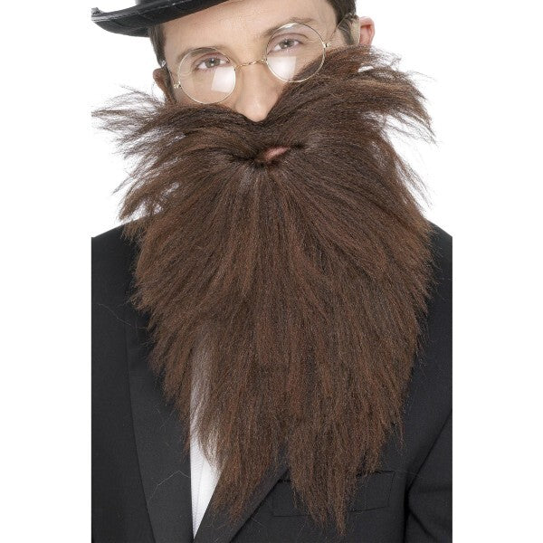 Smiffys long brown beard and tash costume accessory, UK version