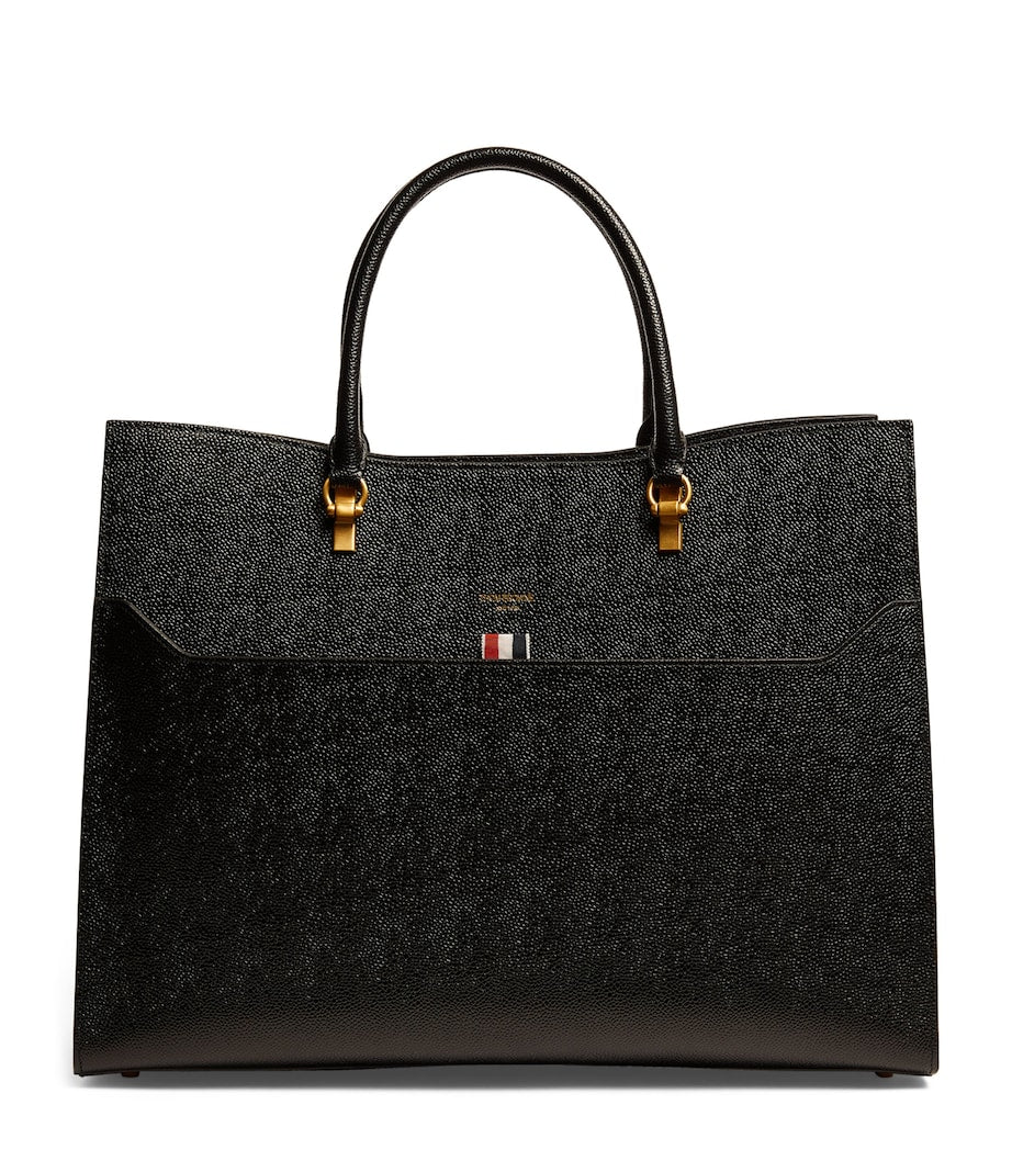 Thom Browne large leather duet tote bag, UK version
