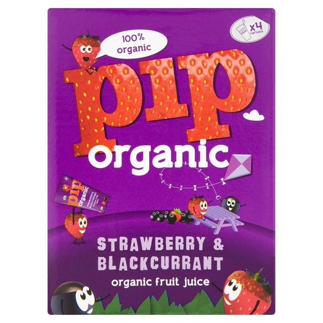 Pip Organic Strawberry & Blackcurrant Juice Cartons   4 x 180ml