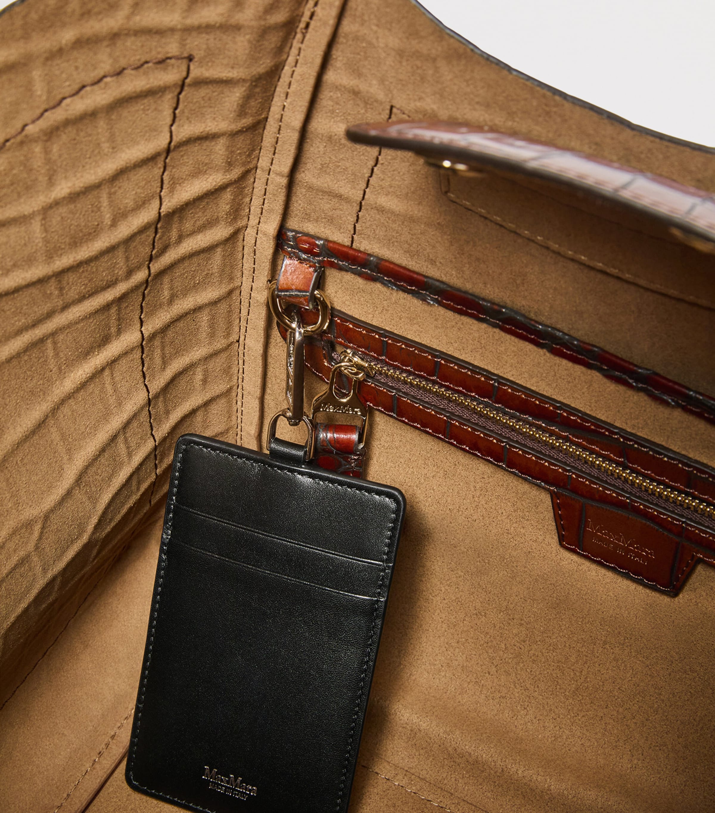 Max Mara small croc-embossed leather Marine top-handle bag (British brand)