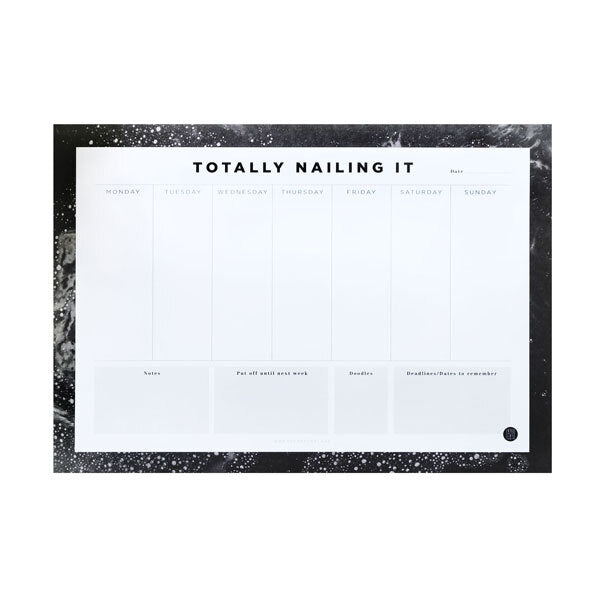 Paper Plane Desk Planner Totally Nailing It A4, imported from the UK