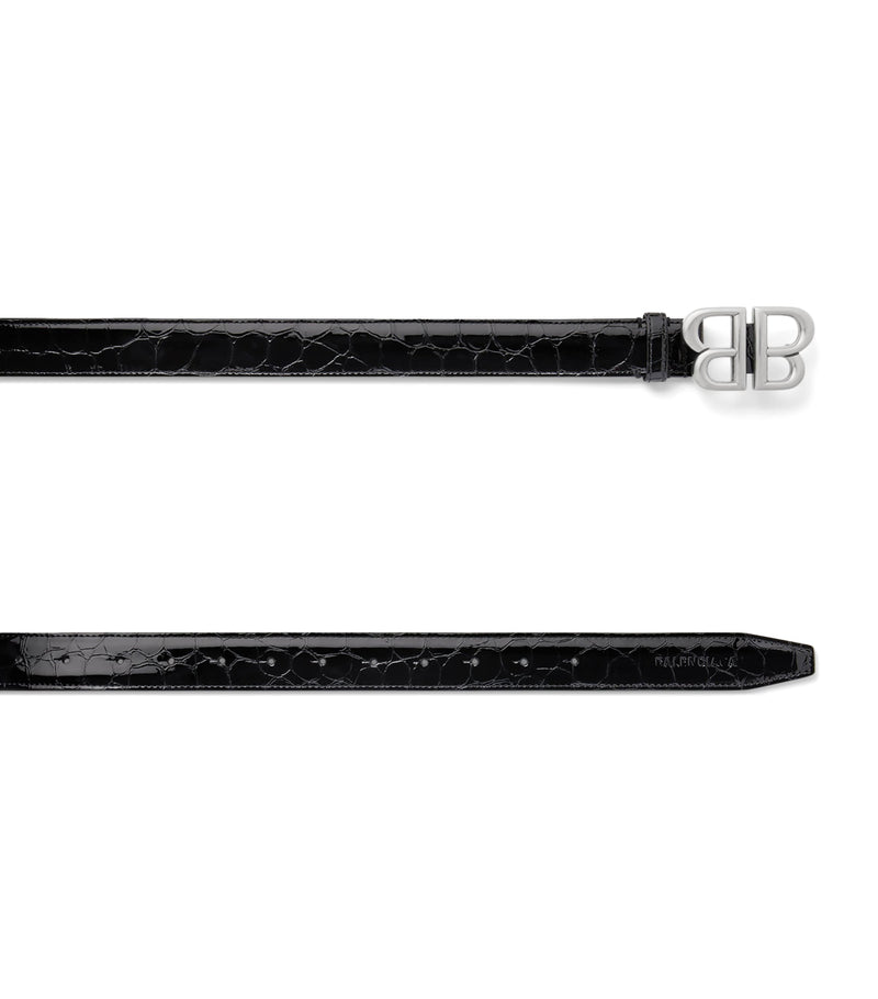 Balenciaga patent leather logo belt, UK version