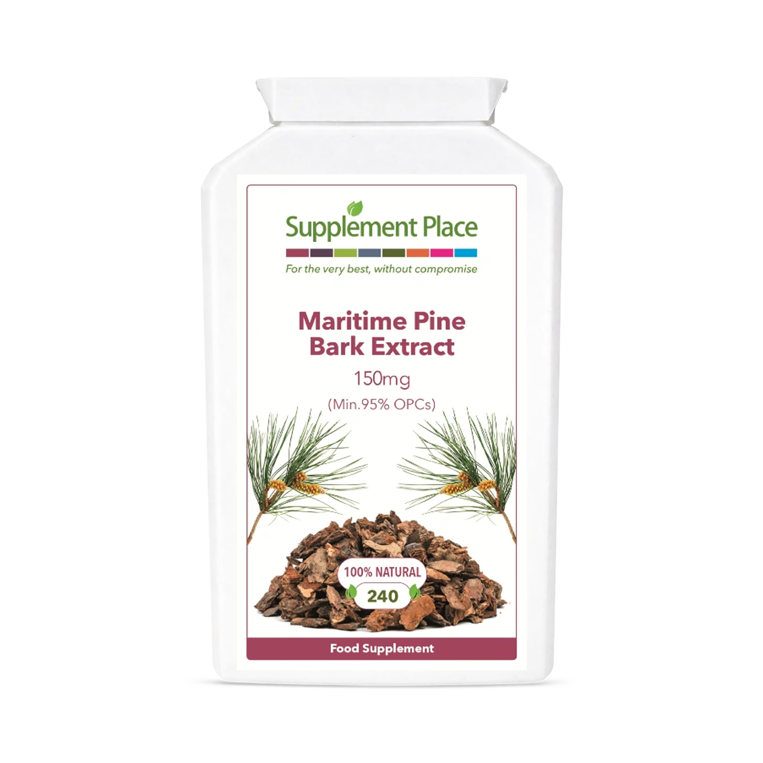 Supplement Place pine bark extract 150mg 240 capsules - British product