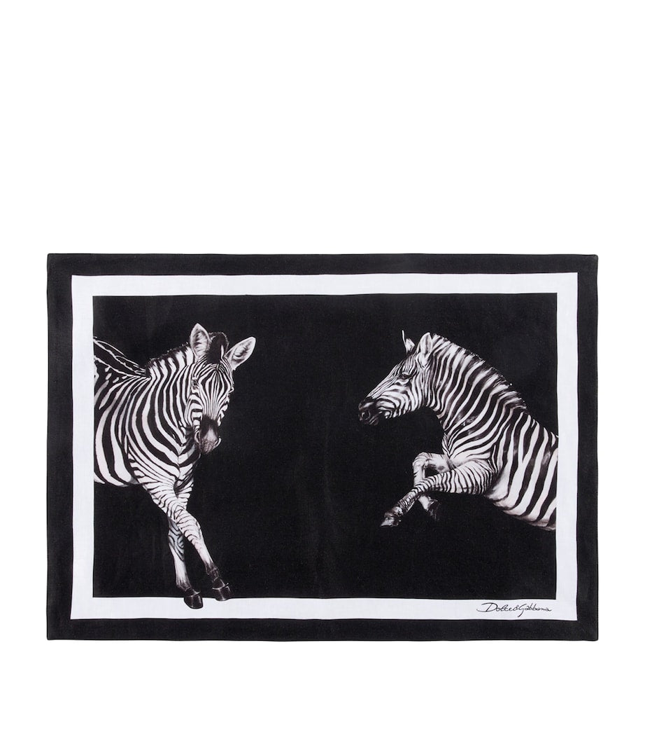 Dolce&Gabbana Casa linen zebra placemat and napkin set - British product