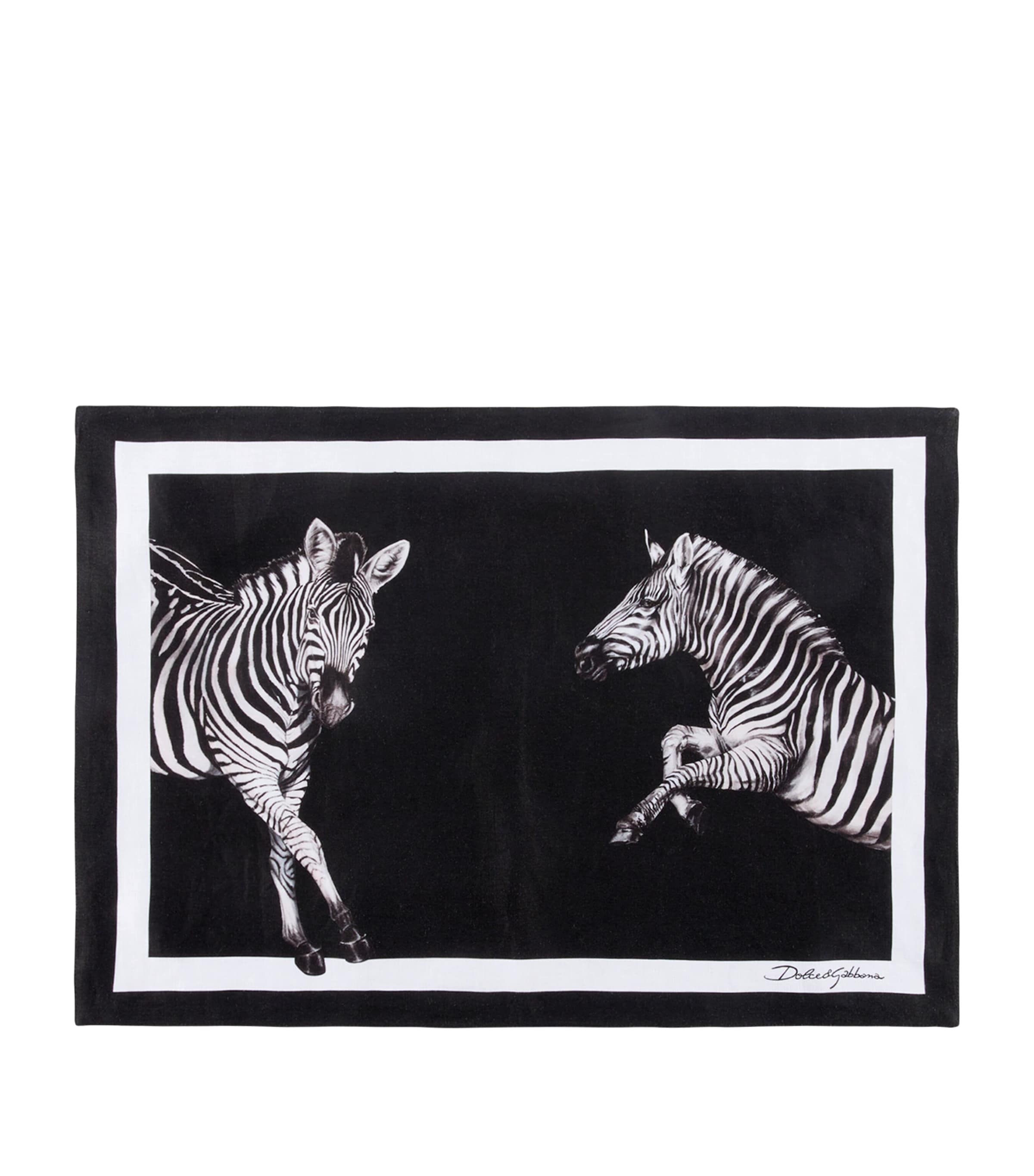 Dolce&Gabbana Casa linen zebra placemat and napkin set - British product
