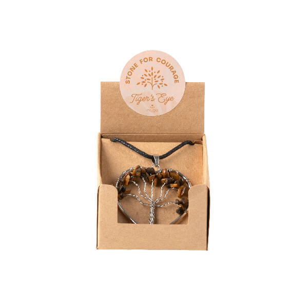 Myga tree of life tiger eye pendant, UK version