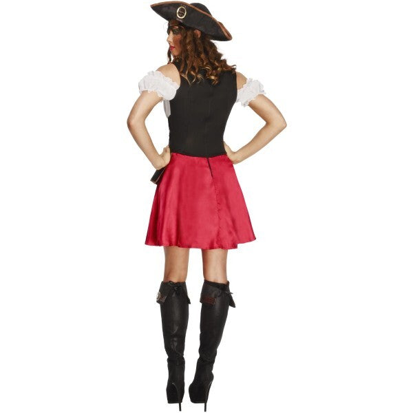 Fever Pirate Wench Costume with Black Dress, imported from the UK