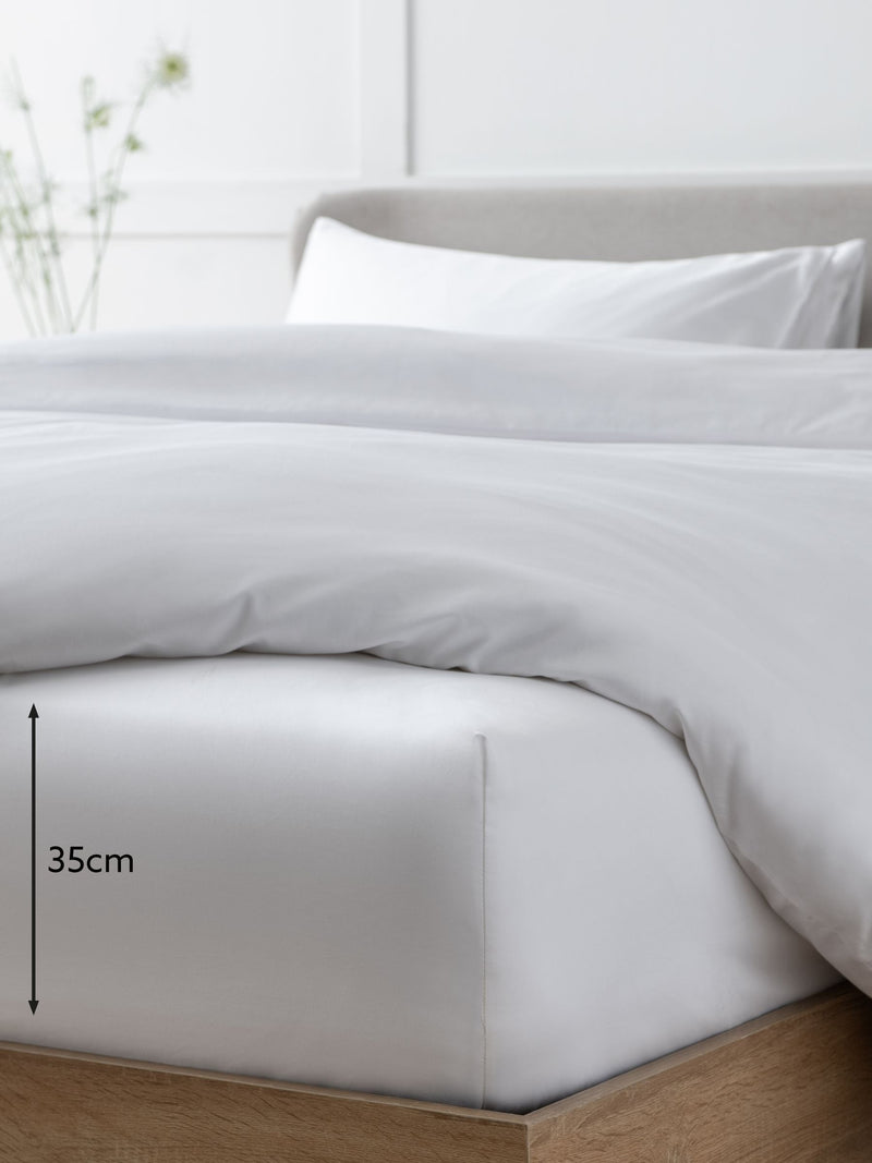 White Collection Luxe Egyptian cotton sateen deep fitted sheet (British brand)