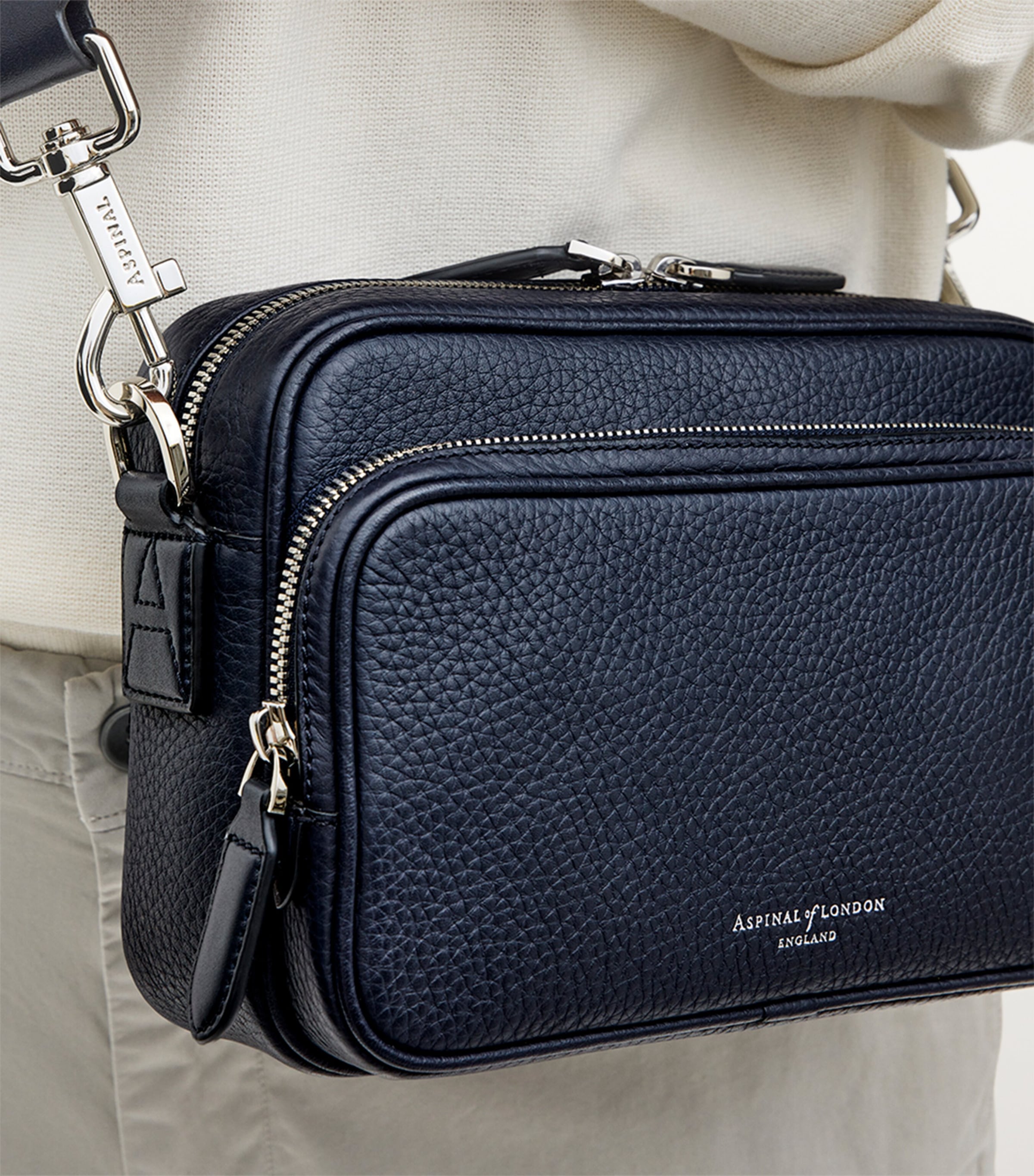 Aspinal of London Reporter East West messenger bag UK version