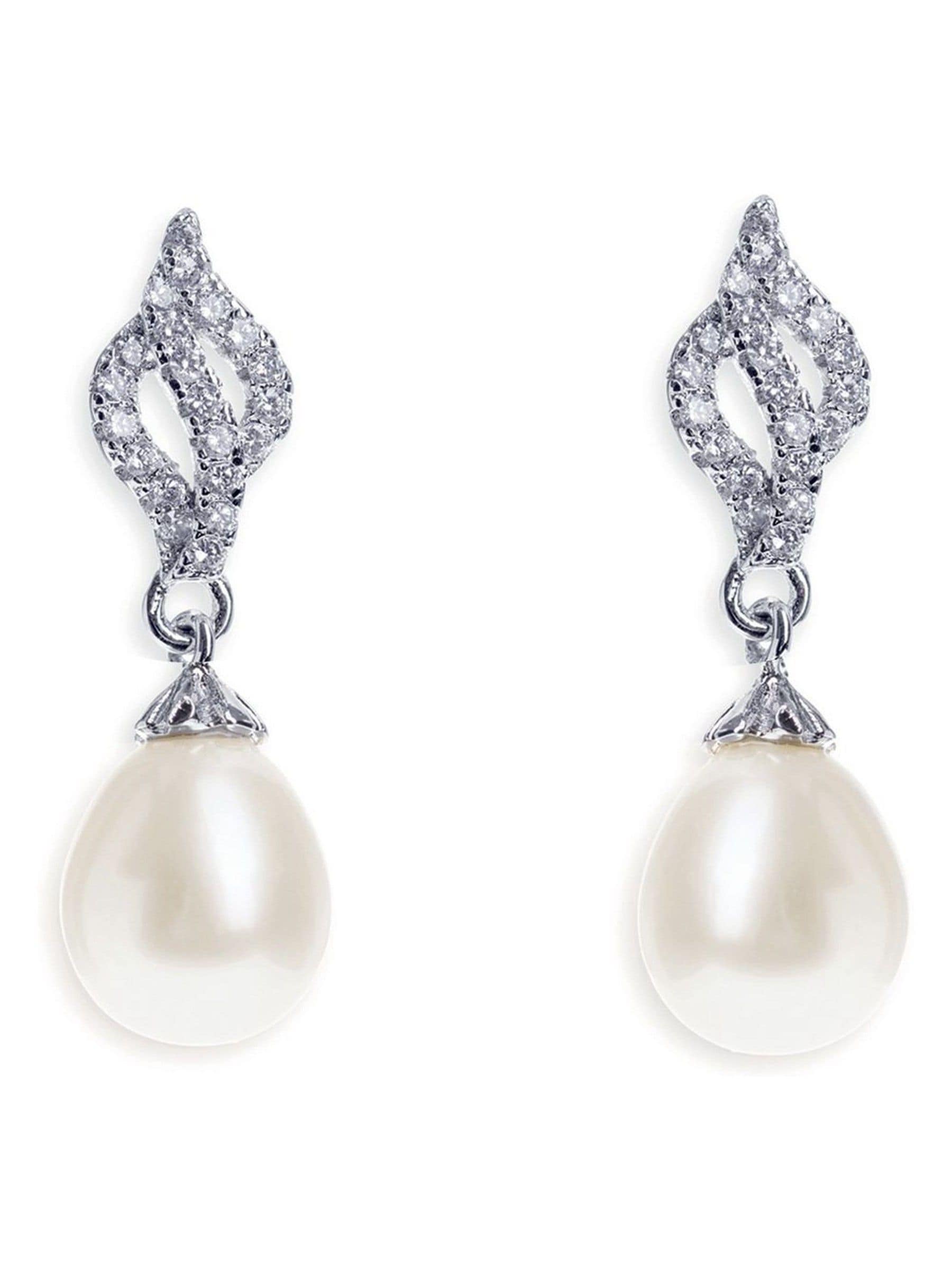 Ivory & Co Lisbon crystal and pearl earrings 2.5cm, UK version