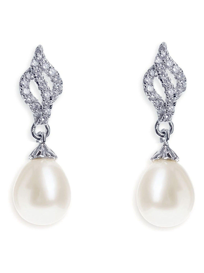 Ivory & Co Lisbon crystal and pearl earrings 2.5cm, UK version