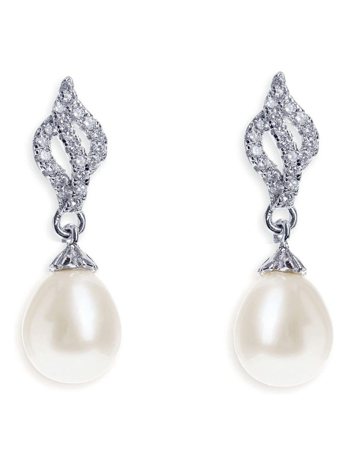 Ivory & Co Lisbon crystal and pearl earrings 2.5cm, UK version