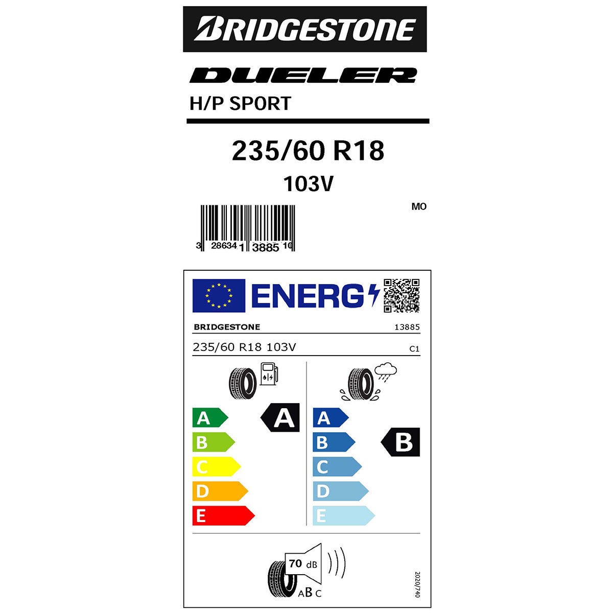 Bridgestone Dueler D-Sport 4x4 tyre 235/60 R18 - British product