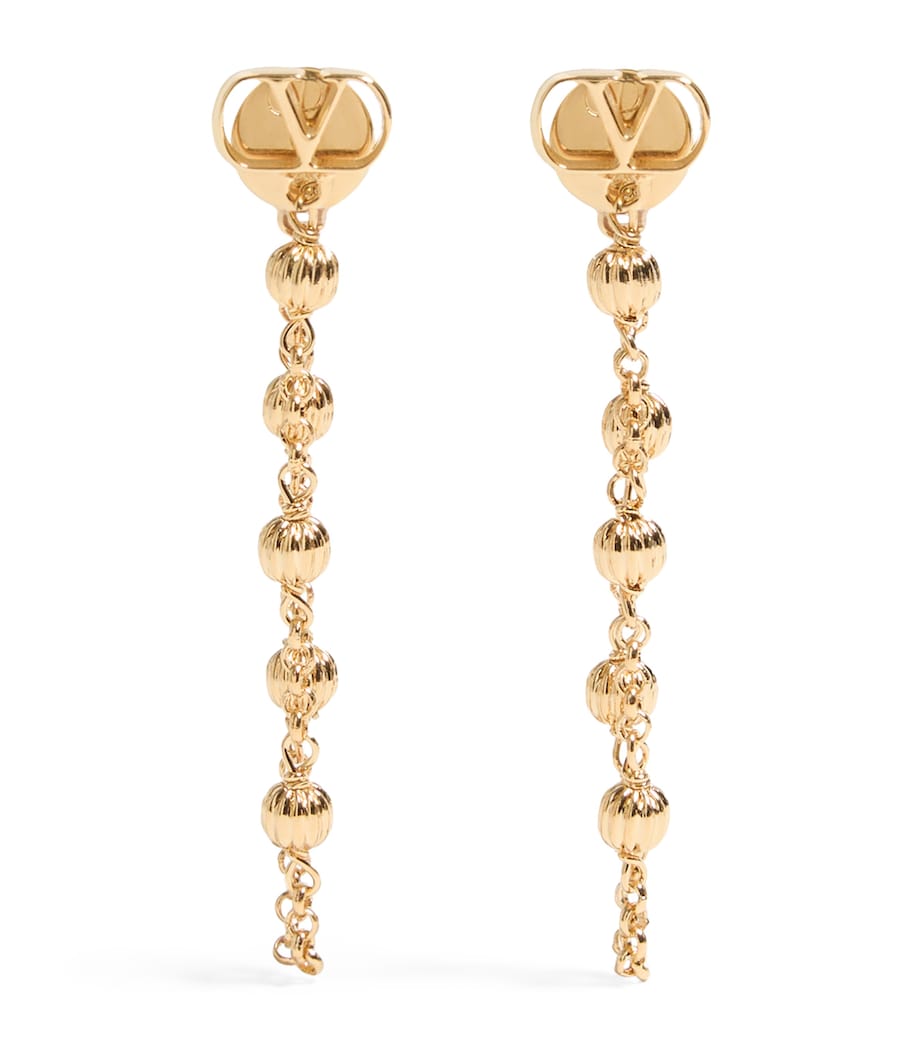 Valentino Garavani VLogo signature drop earrings brass, UK version