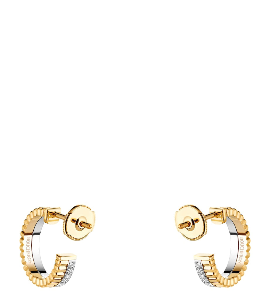 Boucheron Quatre hoop earrings 18k gold and diamonds - British product