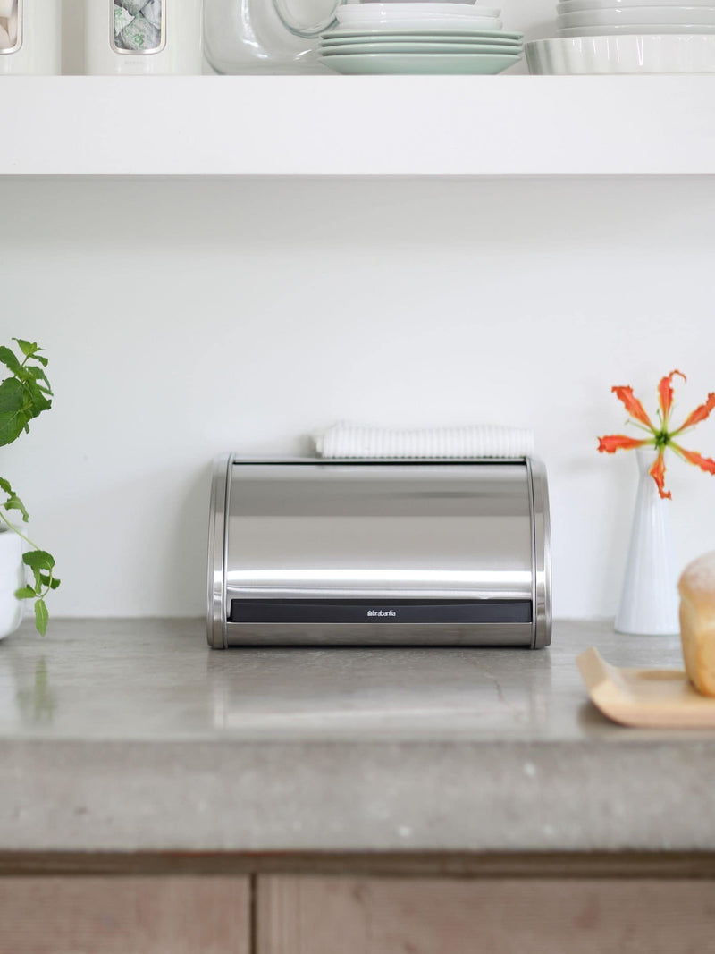 Brabantia Chrome Roll Top Bread Bin Medium - British product