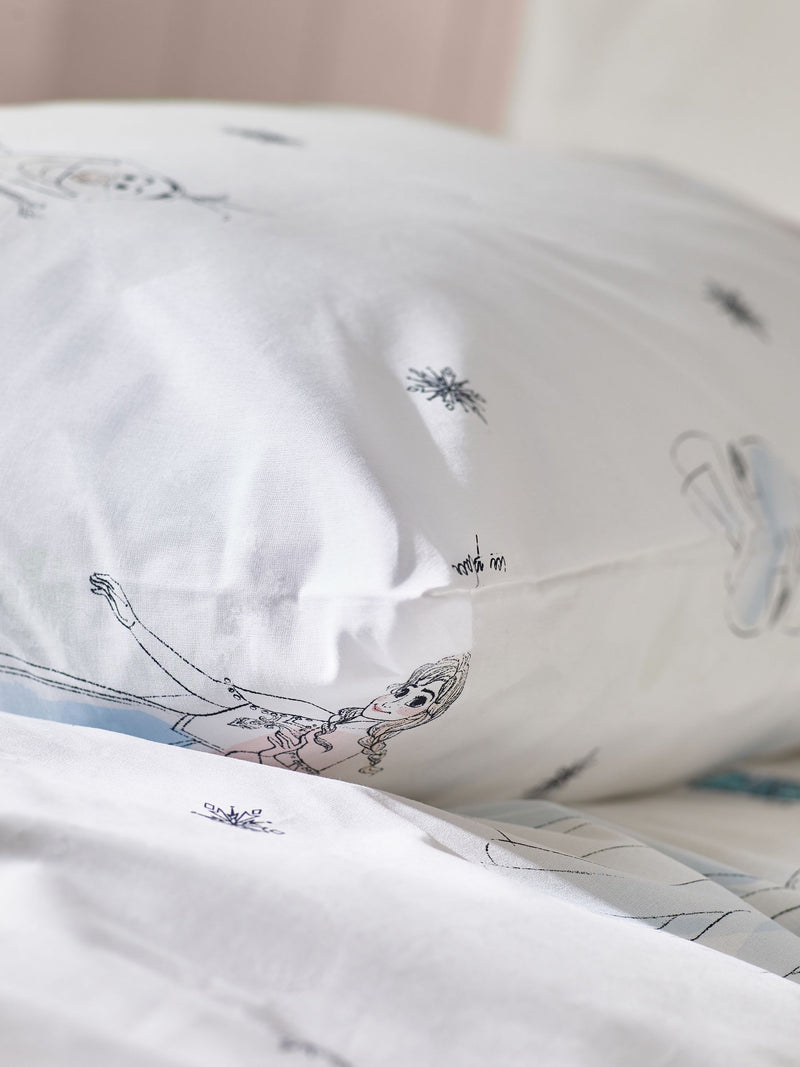 Disney Frozen white 100% cotton duvet cover and pillowcase set (British brand)