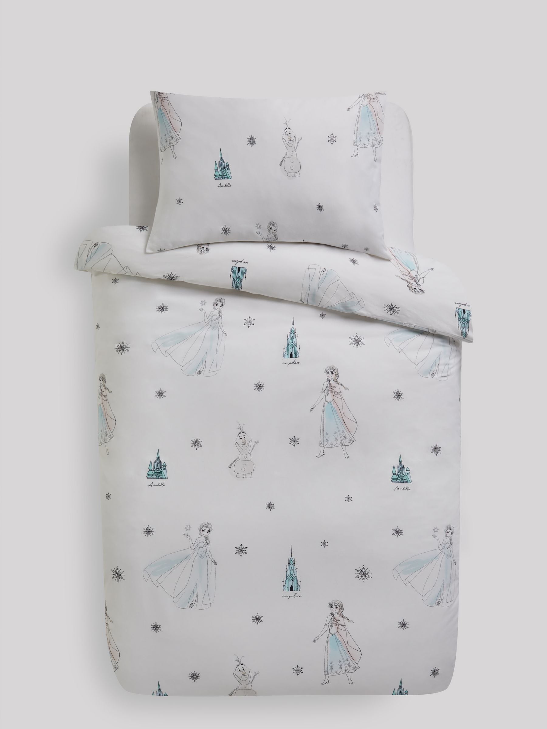 Disney Frozen white 100% cotton duvet cover and pillowcase set (British brand)