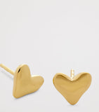 Monica Vinader gold vermeil heart earrings, imported from the UK