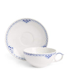 Royal Copenhagen porcelain teacup and saucer set with floral print, 200ml, imported from the UK