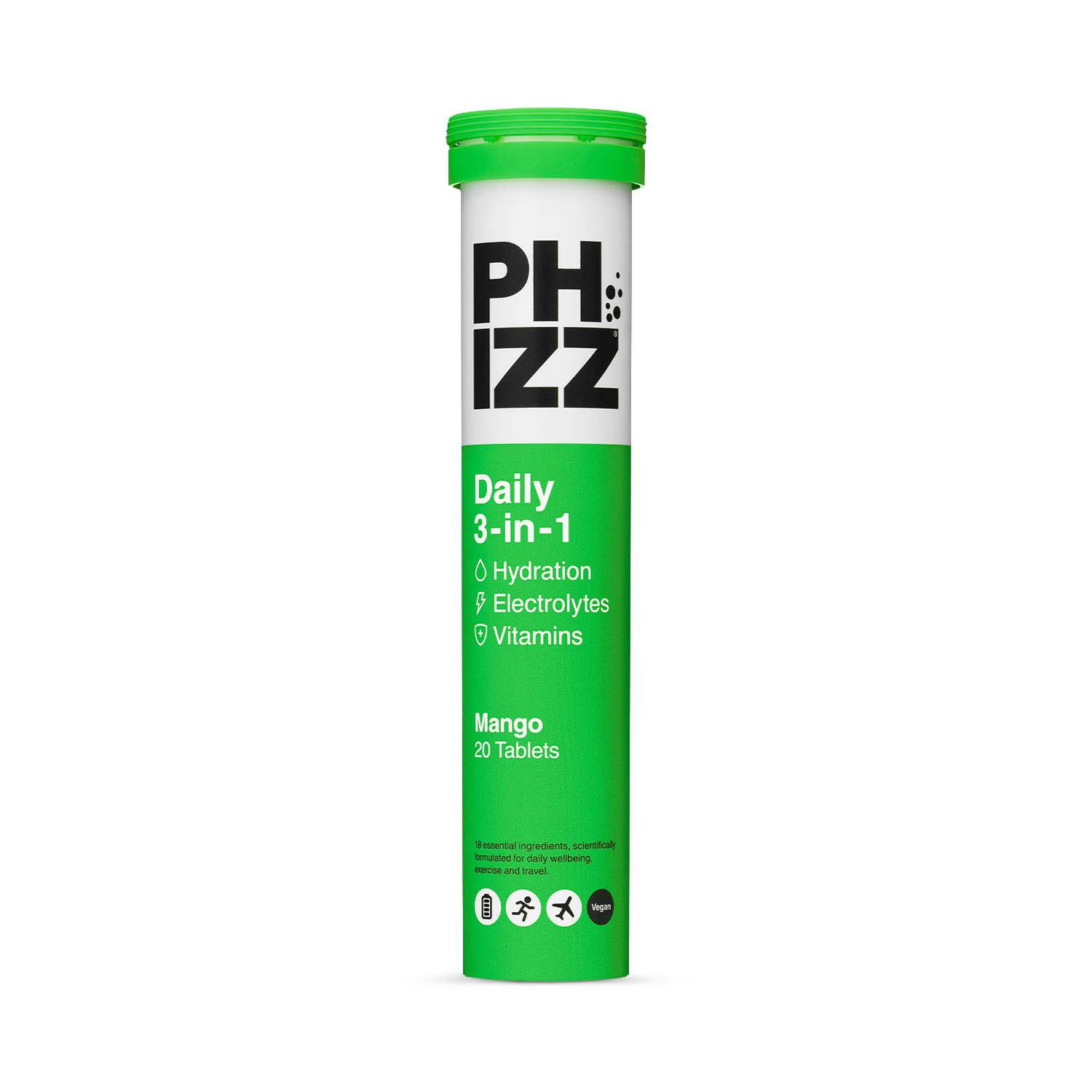 Phizz hydration electrolytes vitamins mango 20 tablets, imported from the UK
