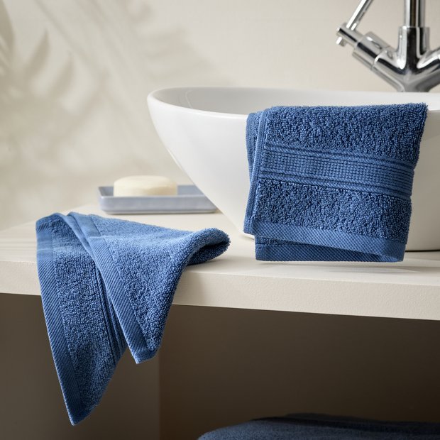 Habitat Supersoft face cloth denim 2 pack - British product