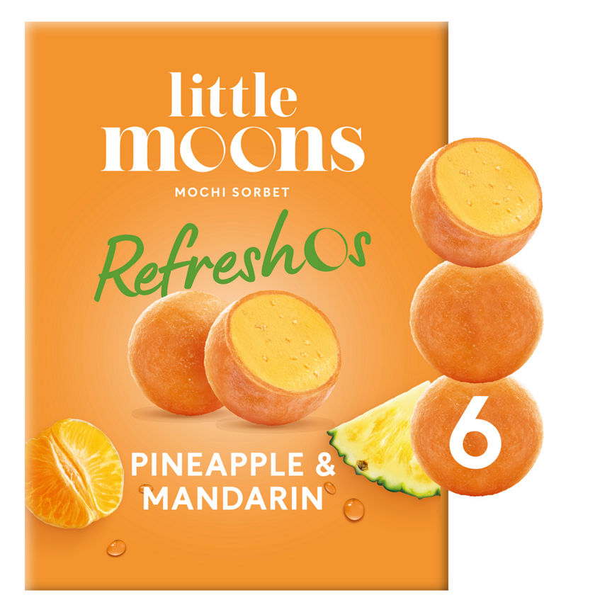 Little Moons Refreshos Vegan Pineapple & Mandarin Mochi Sorbet GOODS ASDA   