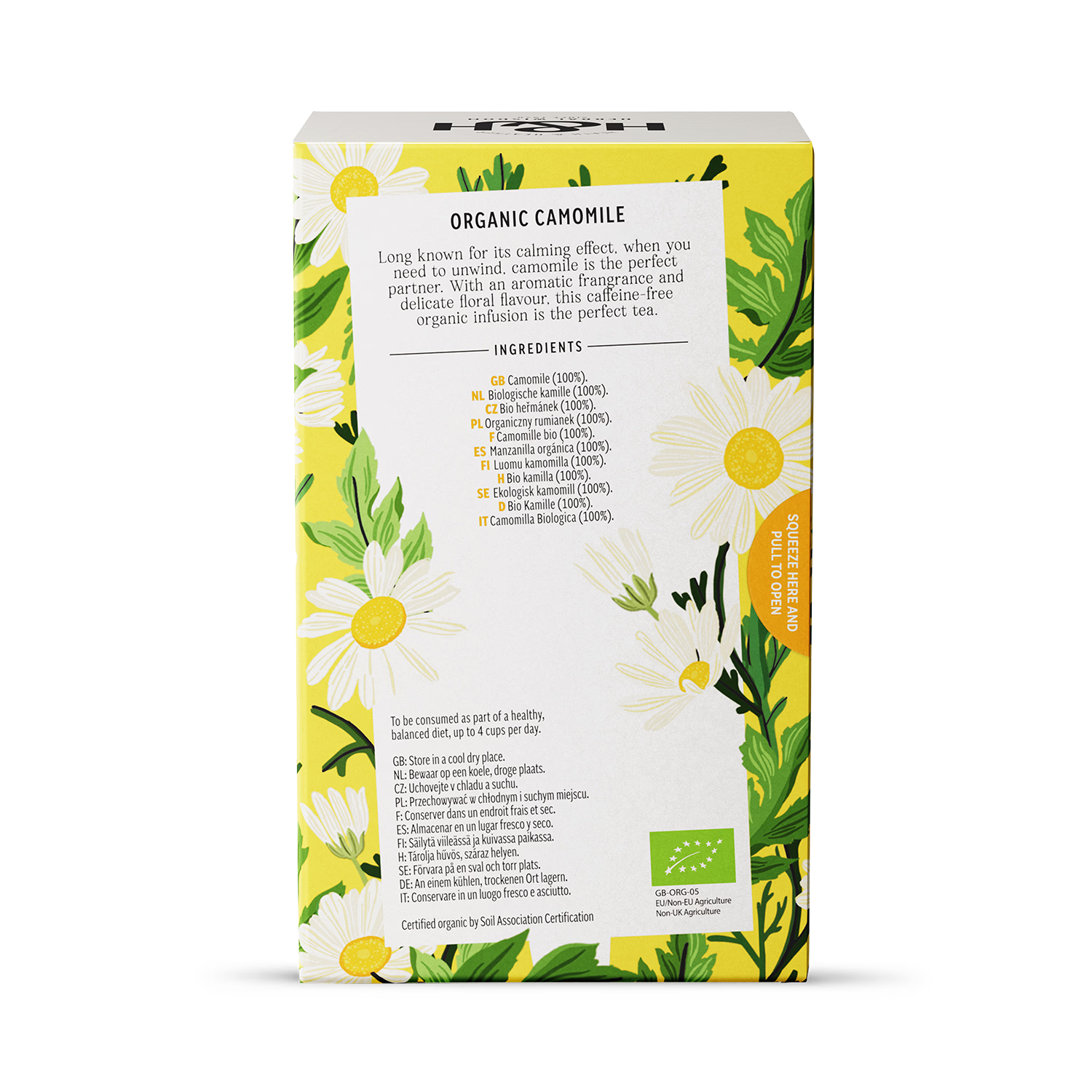 Heath & Heather organic camomile tea 20 tea bags, imported from the UK