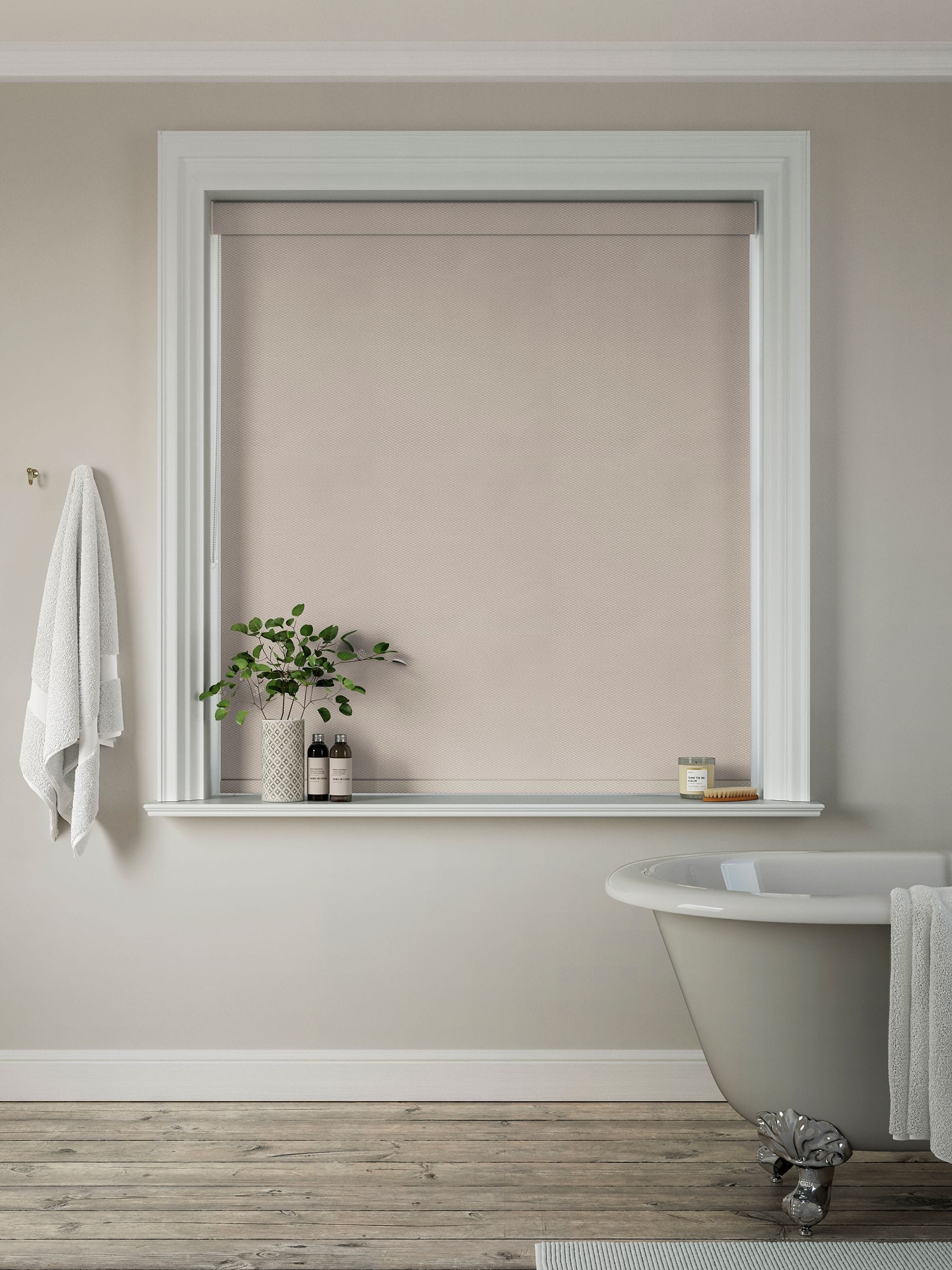 Next Lowry blackout roller blind natural stone, UK version
