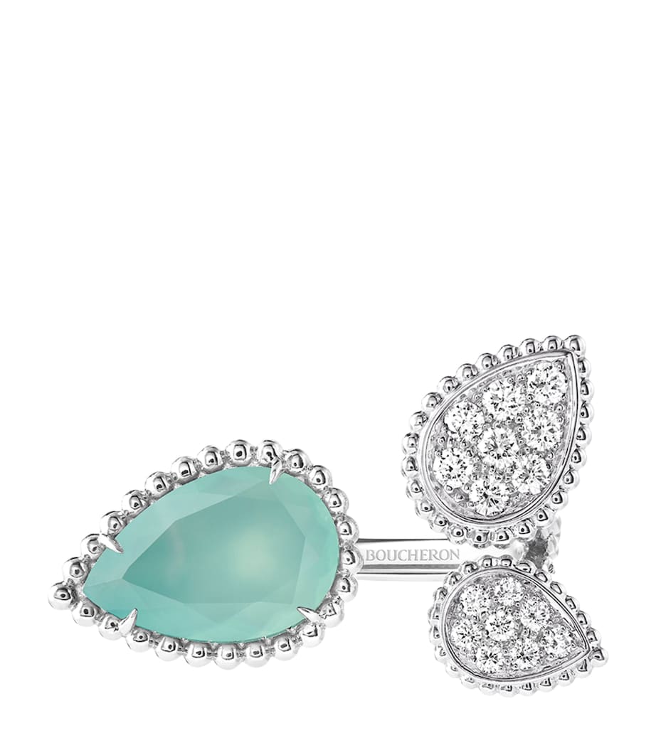 Boucheron white gold diamond aquaprase ring (British brand)