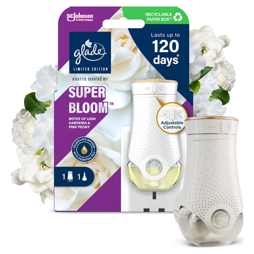 Glade Scented Plug In Holder & Refill Super Bloom 20ml